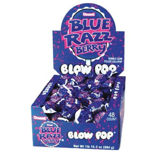 Charms Blow Pop Blue Razz Berry 18g - La Perle Sucrée