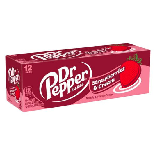 Dr Pepper Strawberry & Cream 355ml (Caisse) - La Perle Sucrée