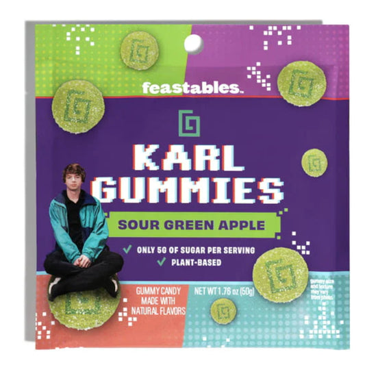 Feastables Karl Gummies Sour Green Apple 50g - La Perle Sucrée