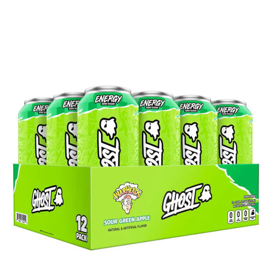 Ghost Energy Warheads Sour Green Apple 473ml (Caisse) - La Perle Sucrée