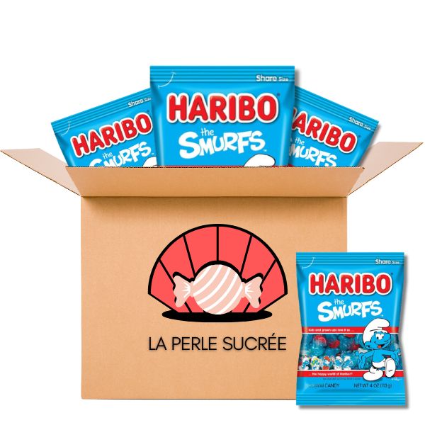 Haribo The Smurfs Peg Bag 113g (Caisse) - La Perle Sucrée