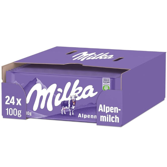 Milka Alpine Milk Chocolate Bar 100g (Caisse) - La Perle Sucrée