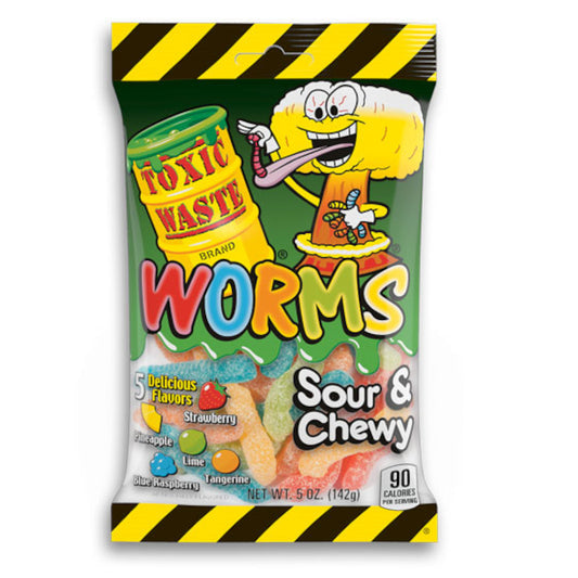 Toxic Waste Sour And Chewy Gummy Worms 141g - La Perle Sucrée