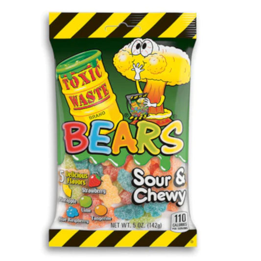 Toxic Waste Sour & Chewy Bears 142g - La Perle Sucrée
