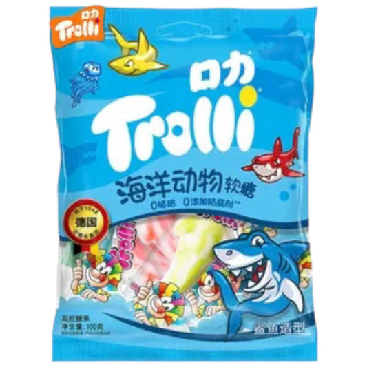 Trolli bonbons Gélifiés Requins 100g - La Perle Sucrée