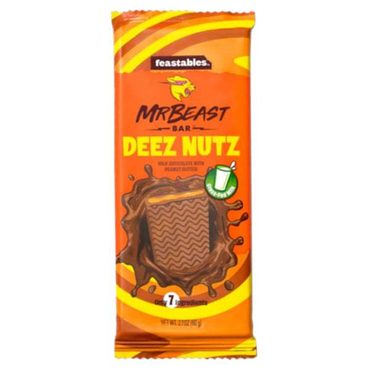Feastables chocolat Deez Nuts Mr Beast 60g - La Perle Sucrée