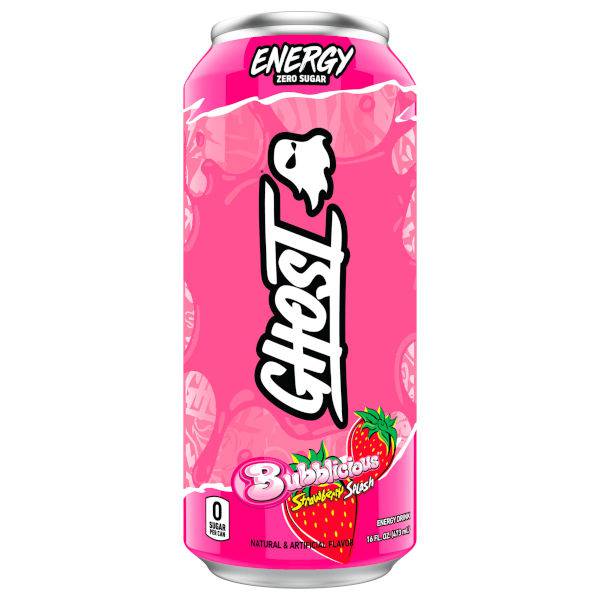 Ghost Energy Splash pétillant aux fraises 473ml - La Perle Sucrée