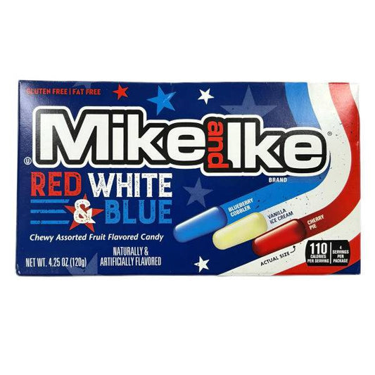 Mike & Ike Mega Rouge Blanc et Bleu 120g - La Perle Sucrée