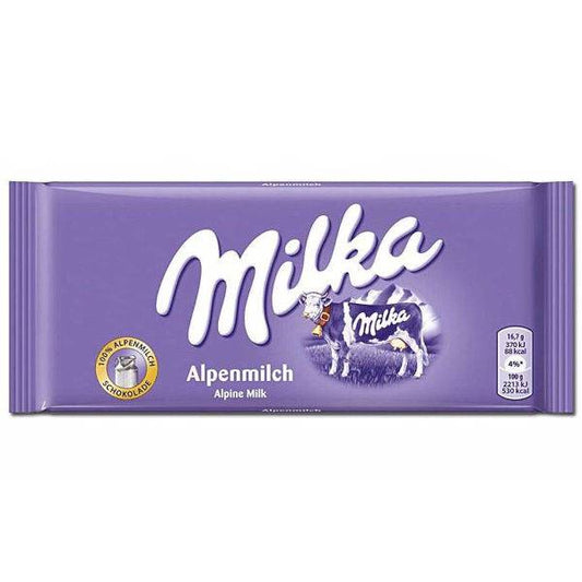 Barre de chocolat Milka au lait alpin 100g - La Perle Sucrée