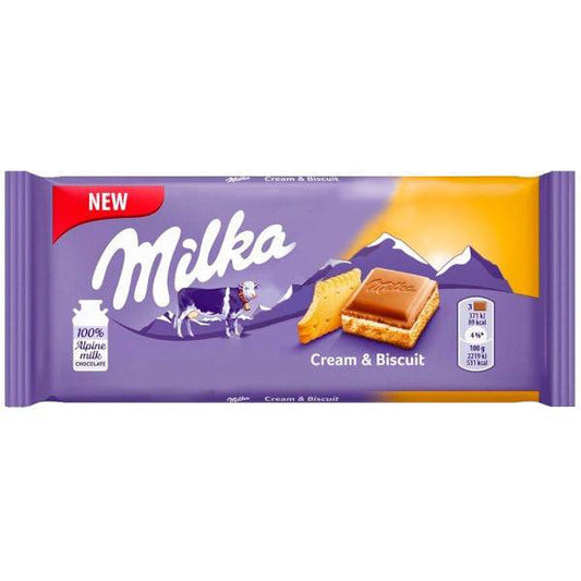 Barre de Chocolat Milka Crème & Biscuit 100g - La Perle Sucrée