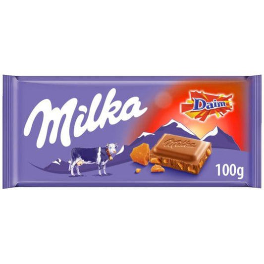 Barre de Chocolat Milka Daim 100g - La Perle Sucrée